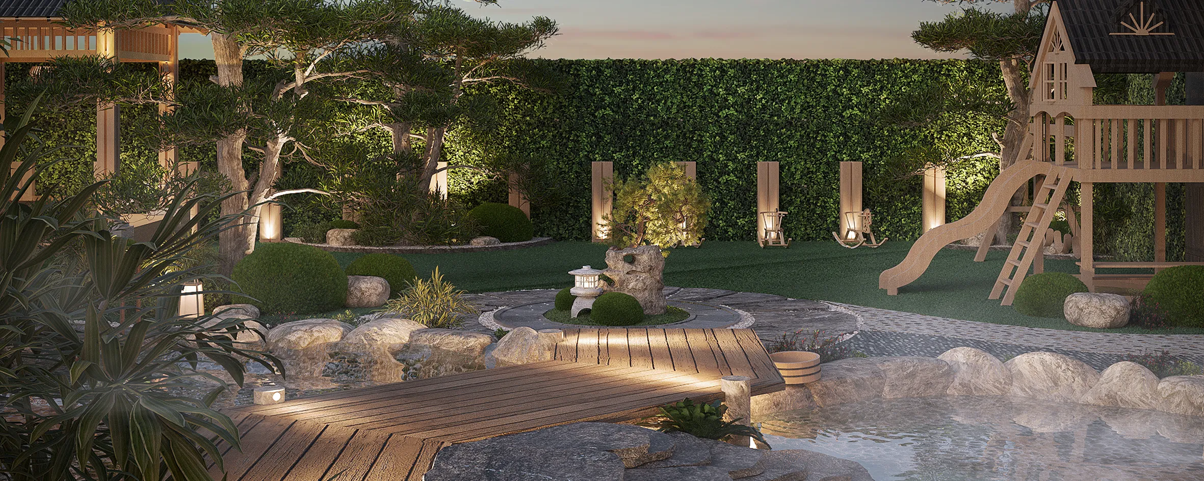 Onsen clubhouse & Yamaki park